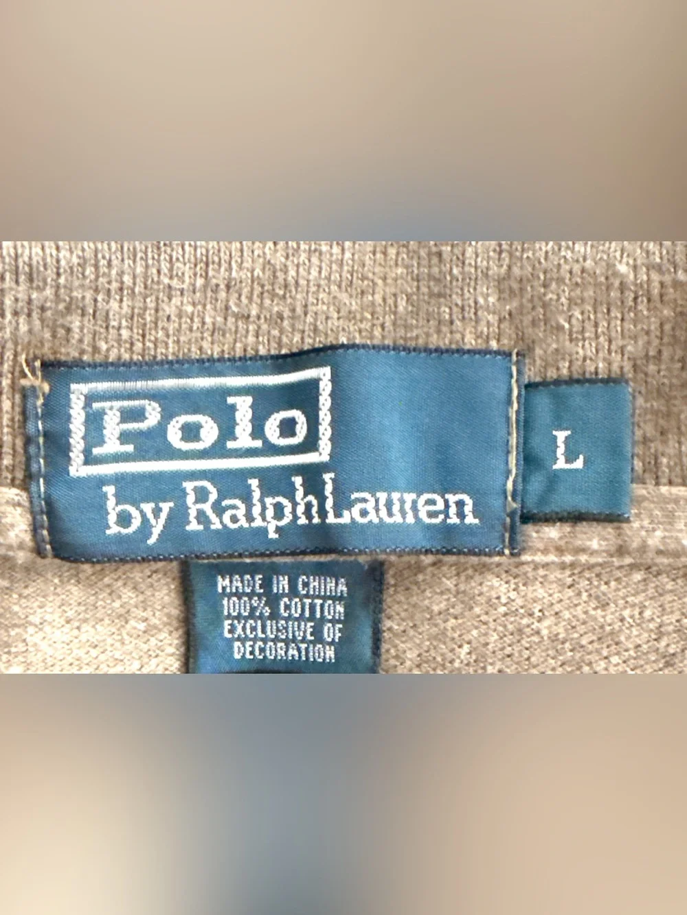 Polo by Ralph Lauren Shirt Mens Brown Navy Blue Striped Short Sleeve Polo Large